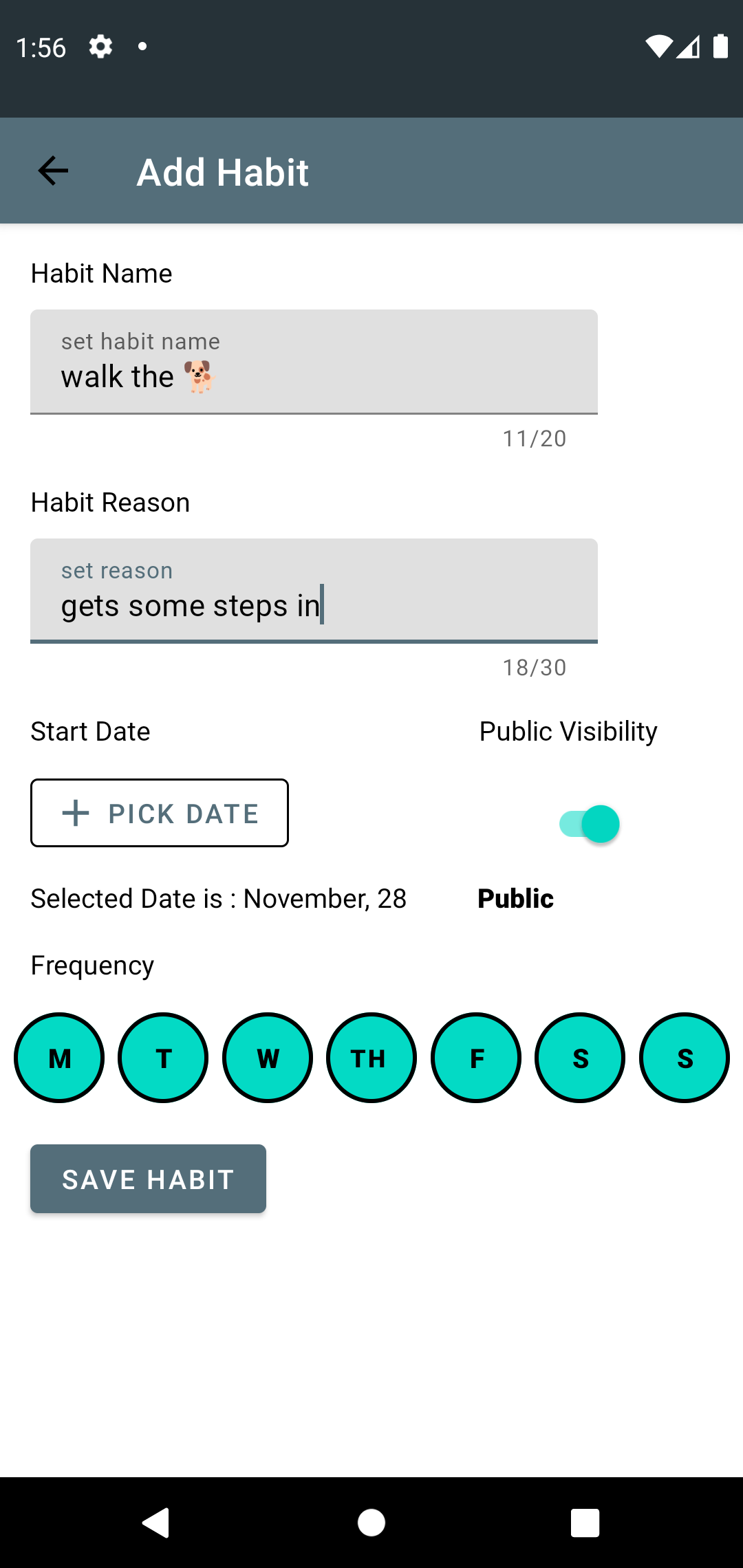 HabiTrak Android App by Henry Vu: Habit tracking mobile application